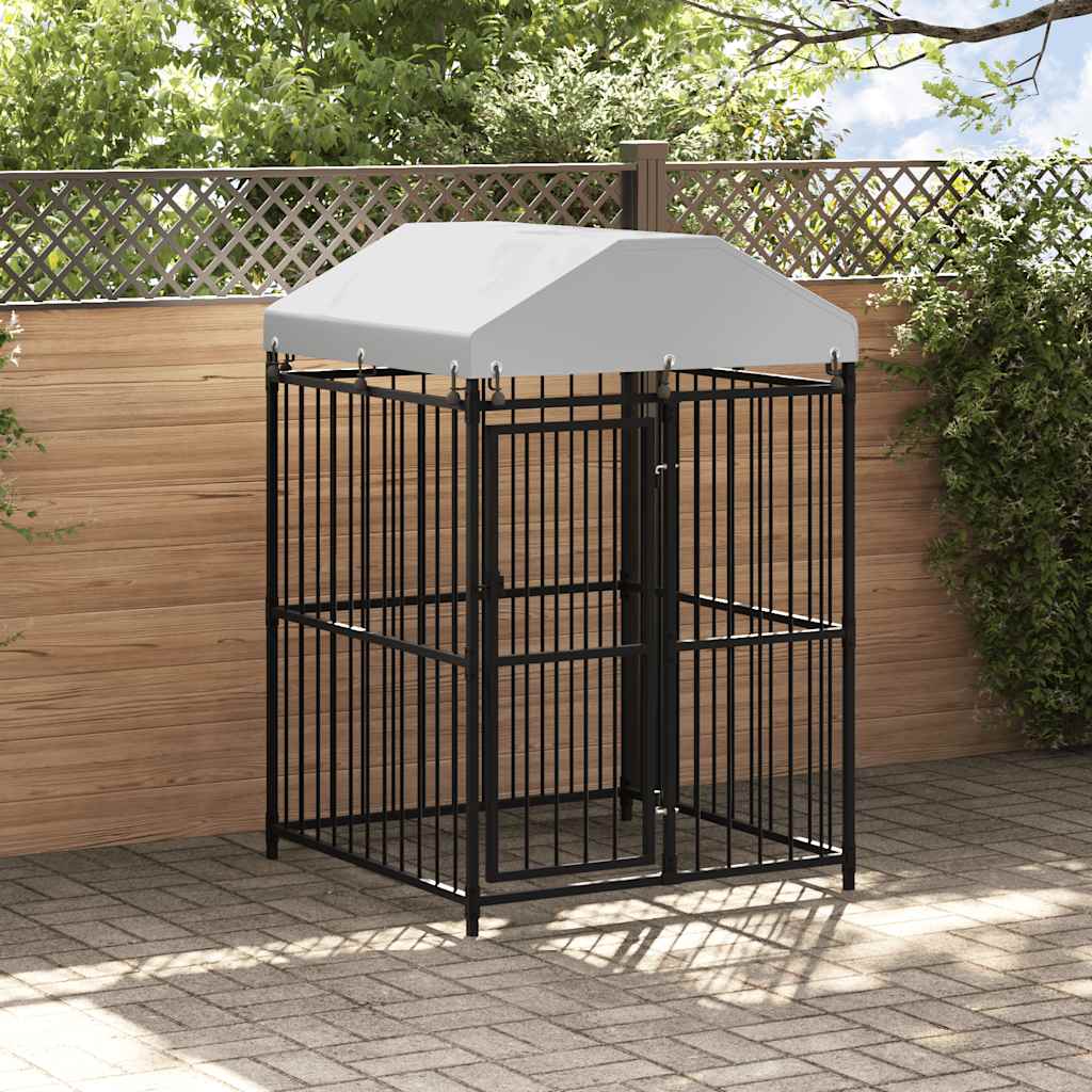 Κλουβί Σκύλου Εξωτερικού Χώρου 120 x 120 x 150 εκ. με Στέγαστρο - PAKOBAZAAR
