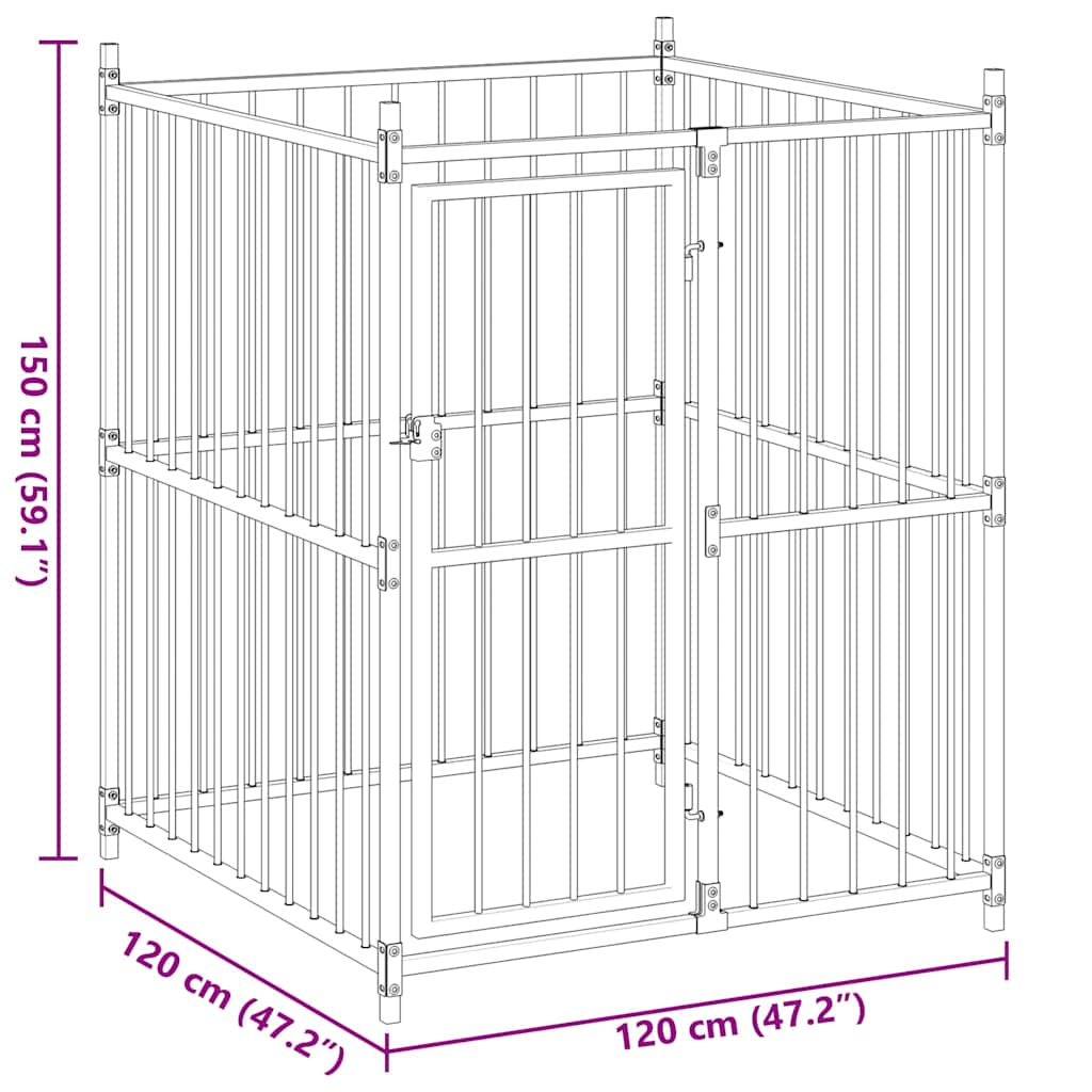Κλουβί Σκύλου Εξωτερικού Χώρου 120 x 120 x 150 εκ. - PAKOBAZAAR