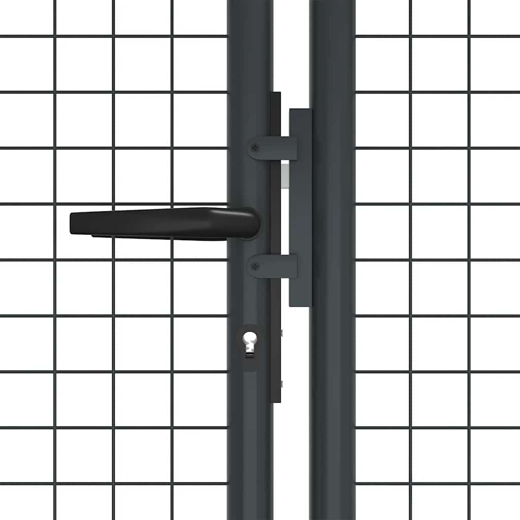Πόρτα Κήπου με Πλέγμα Γκρι 400x125 εκ. από Γαλβανισμένο Ατσάλι - PAKOBAZAAR