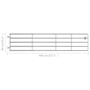 Πόρτα Αγροκτήματος με 5 Μπάρες Ασημί (150-400)x90 εκ. Ατσάλινη - PAKOBAZAAR