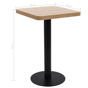 Τραπέζι Bistro Ανοιχτό Καφέ 50 x 50 εκ. από MDF - PAKOBAZAAR