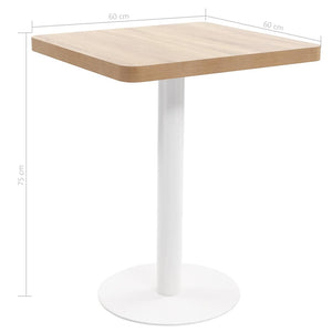 Τραπέζι Bistro Ανοιχτό Καφέ 60 x 60 εκ. από MDF - Pakobazaar