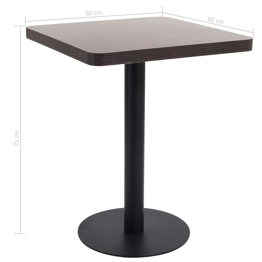Τραπέζι Bistro Σκούρο Καφέ 60 x 60 εκ. από MDF - PAKOBAZAAR