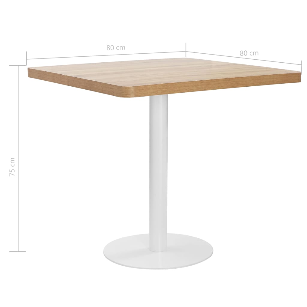 Τραπέζι Bistro Ανοιχτό Καφέ 80 x 80 εκ. από MDF - PAKOBAZAAR