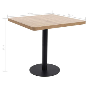 Τραπέζι Bistro Ανοιχτό Καφέ 80 x 80 εκ. από MDF - Pakobazaar