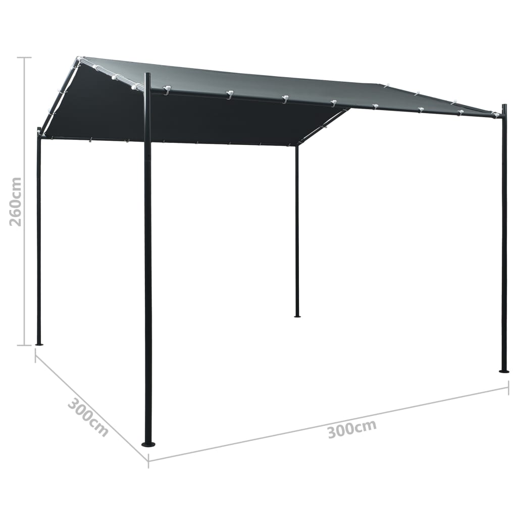 Κιόσκι/Υπόστεγο Ανθρακί 3 x 3 μ. από Χάλυβα - Pakobazaar