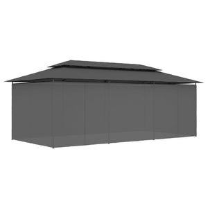 Κιόσκι με Κουρτίνες Ανθρακί 600 x 298 x 270 εκ. - Pakobazaar