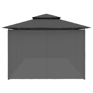 Κιόσκι με Κουρτίνες Ανθρακί 600 x 298 x 270 εκ. - Pakobazaar
