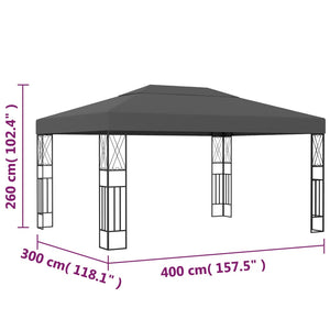 Κιόσκι Ανθρακί 3 x 4 μ. Υφασμάτινο