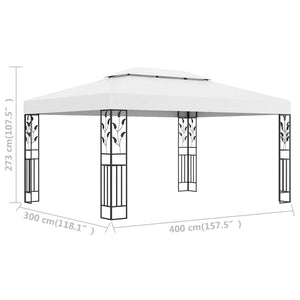 Κιόσκι με Διπλή Οροφή Λευκό 3 x 4 μ. - Pakobazaar