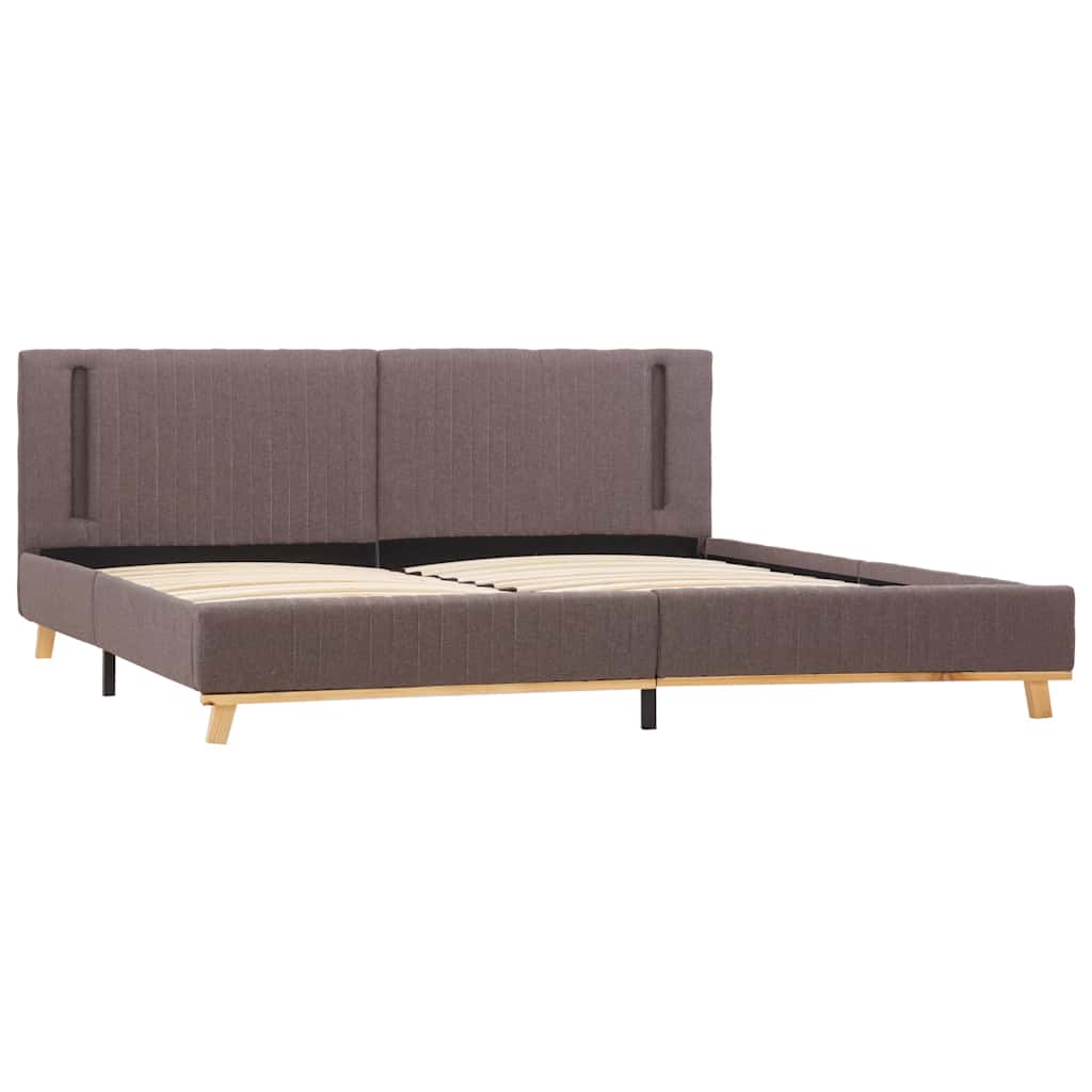 Πλαίσιο Κρεβατιού με LED Χρώμα Taupe 180 x 200 εκ. Υφασμάτινο