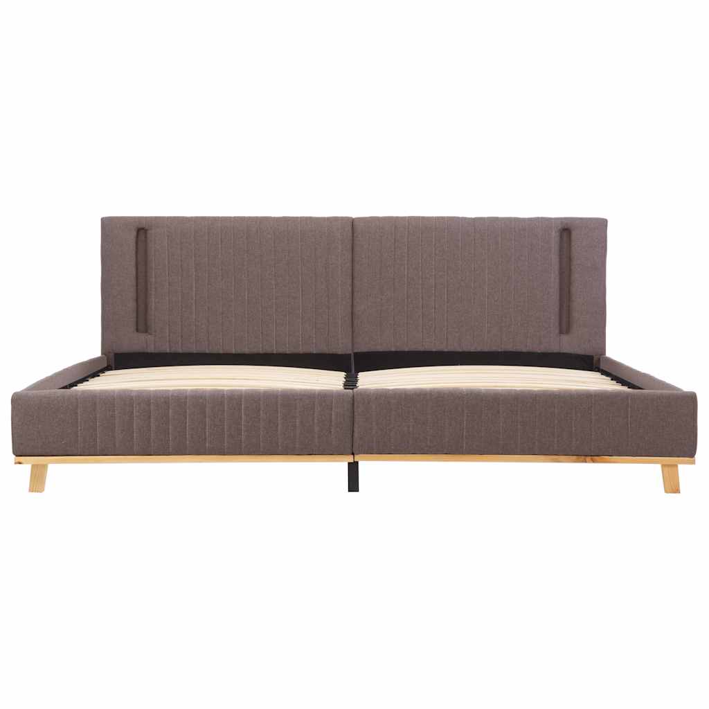 Πλαίσιο Κρεβατιού με LED Χρώμα Taupe 180 x 200 εκ. Υφασμάτινο