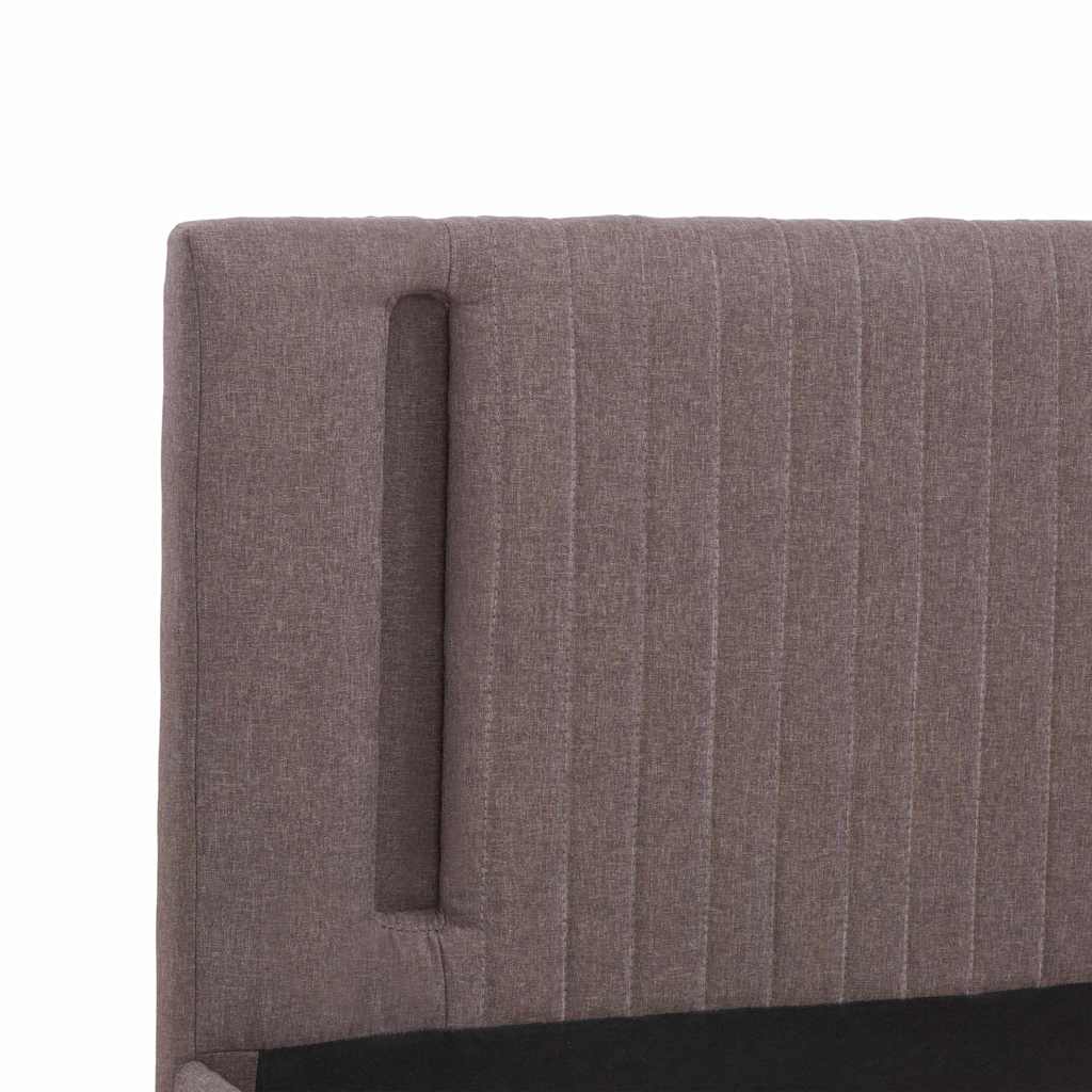 Πλαίσιο Κρεβατιού με LED Χρώμα Taupe 180 x 200 εκ. Υφασμάτινο