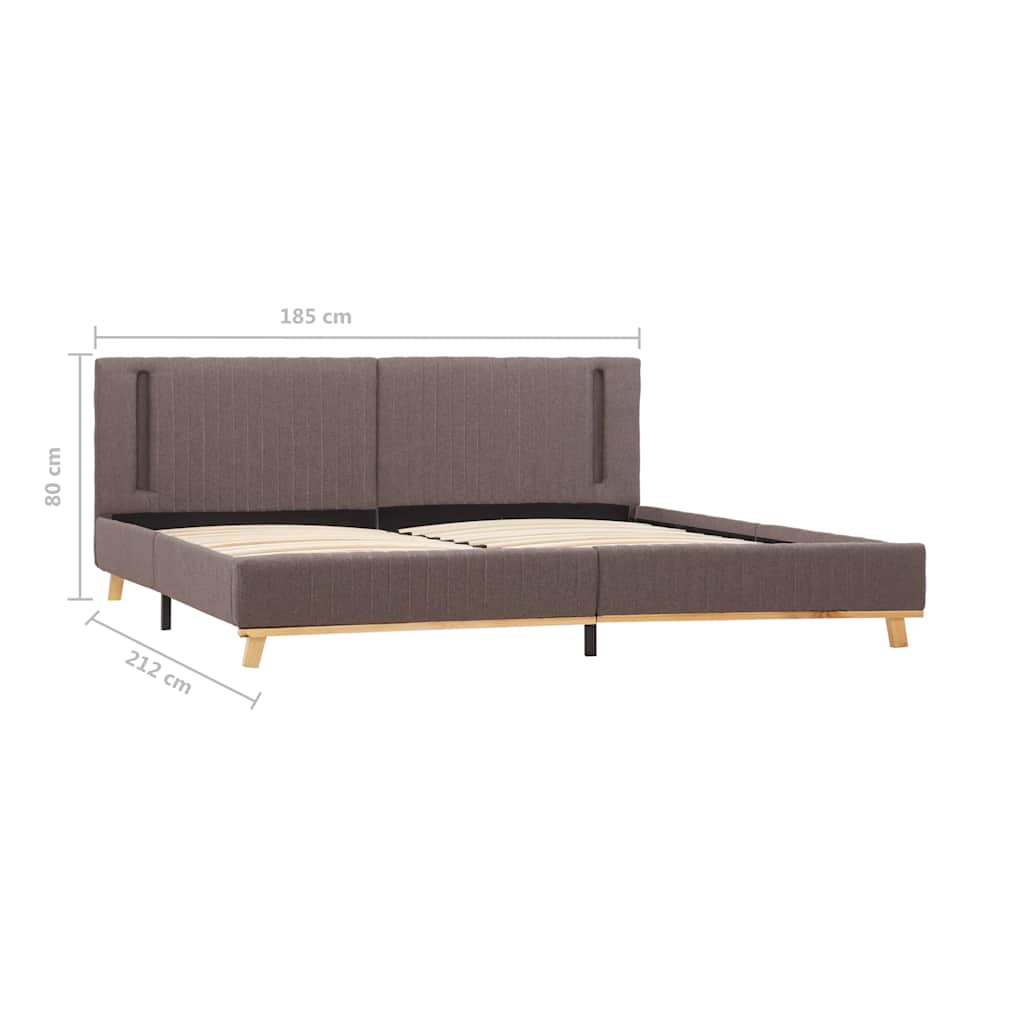 Πλαίσιο Κρεβατιού με LED Χρώμα Taupe 180 x 200 εκ. Υφασμάτινο