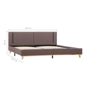 Πλαίσιο Κρεβατιού με LED Χρώμα Taupe 180 x 200 εκ. Υφασμάτινο