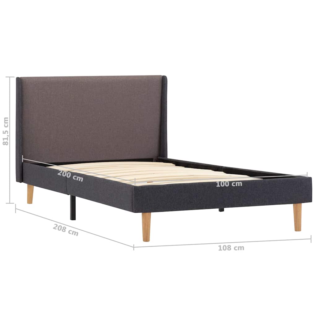 Πλαίσιο Κρεβατιού Taupe 100 x 200 εκ. Υφασμάτινο