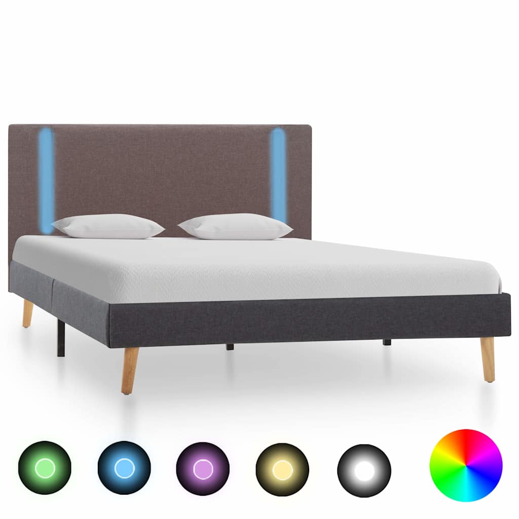 Πλαίσιο Κρεβατιού με LED Taupe/Σκ. Γκρι 120x200 εκ. Υφασμάτινο