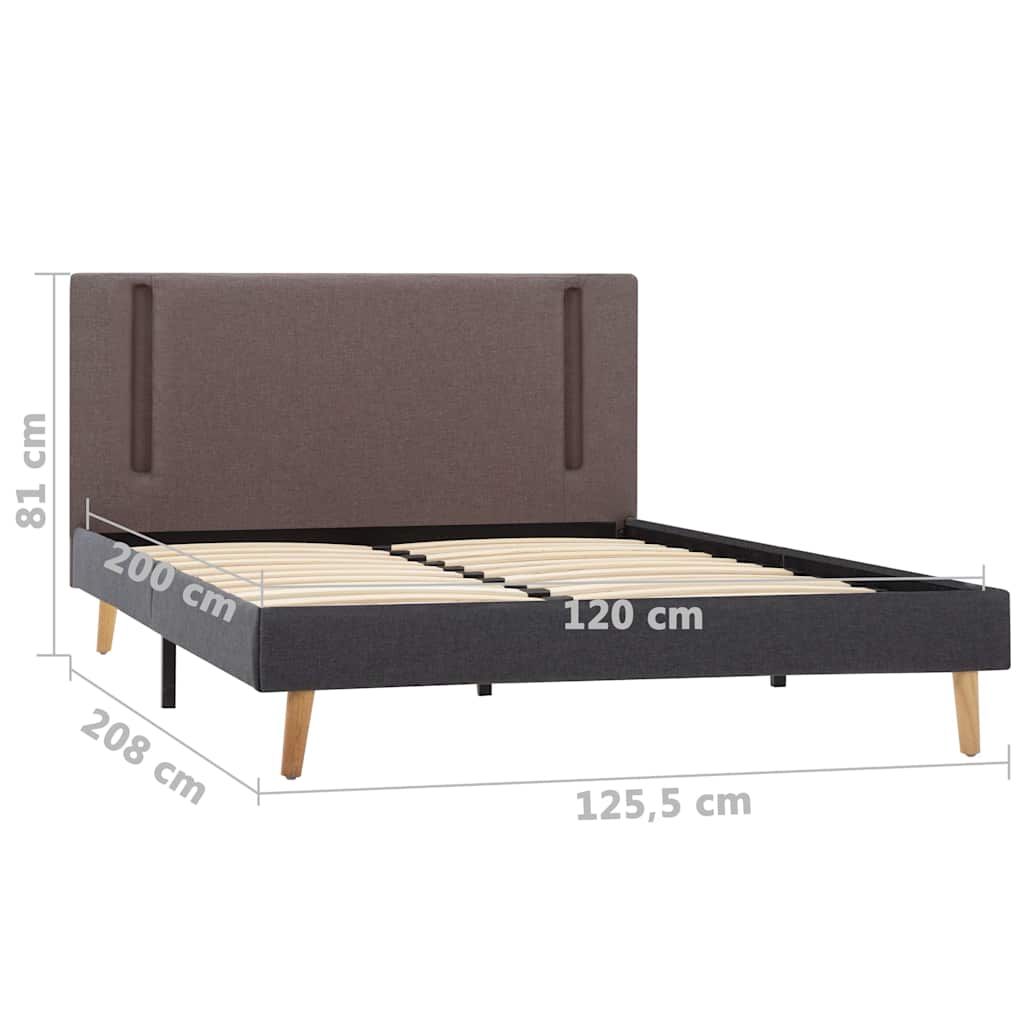 Πλαίσιο Κρεβατιού με LED Taupe/Σκ. Γκρι 120x200 εκ. Υφασμάτινο