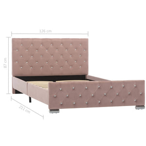 Πλαίσιο Κρεβατιού Ροζ 120 x 200 εκ. Βελούδινο - PAKOBAZAAR