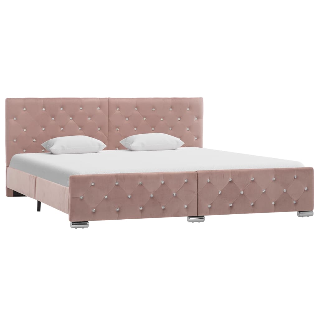 Πλαίσιο Κρεβατιού Ροζ 180 x 200 εκ. Βελούδινο - PAKOBAZAAR