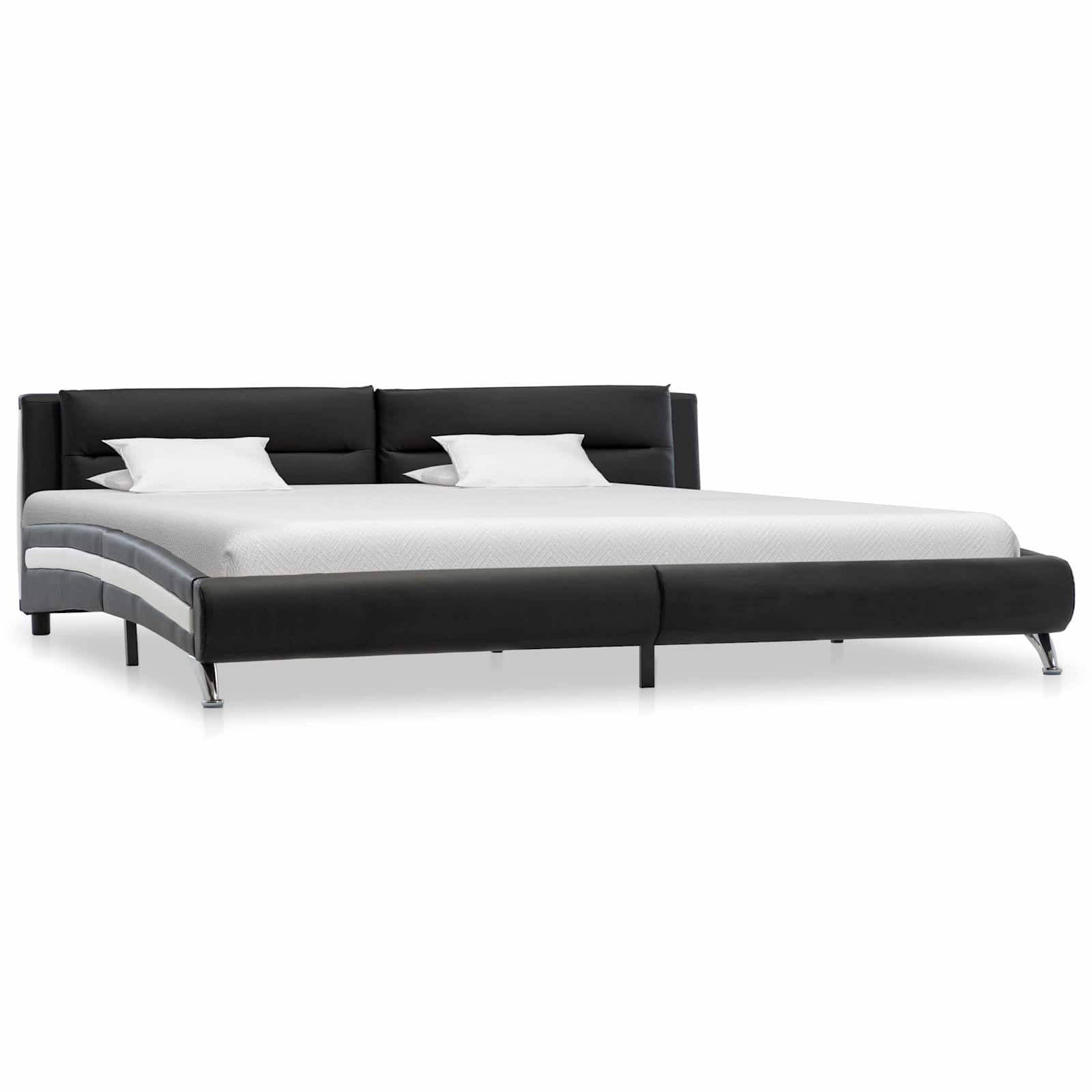Σκελετός Κρεβατιού με κεφαλάρι Μαύρο 160 x 200 cm Τεχνητό Δέρμα - Pakobazaar