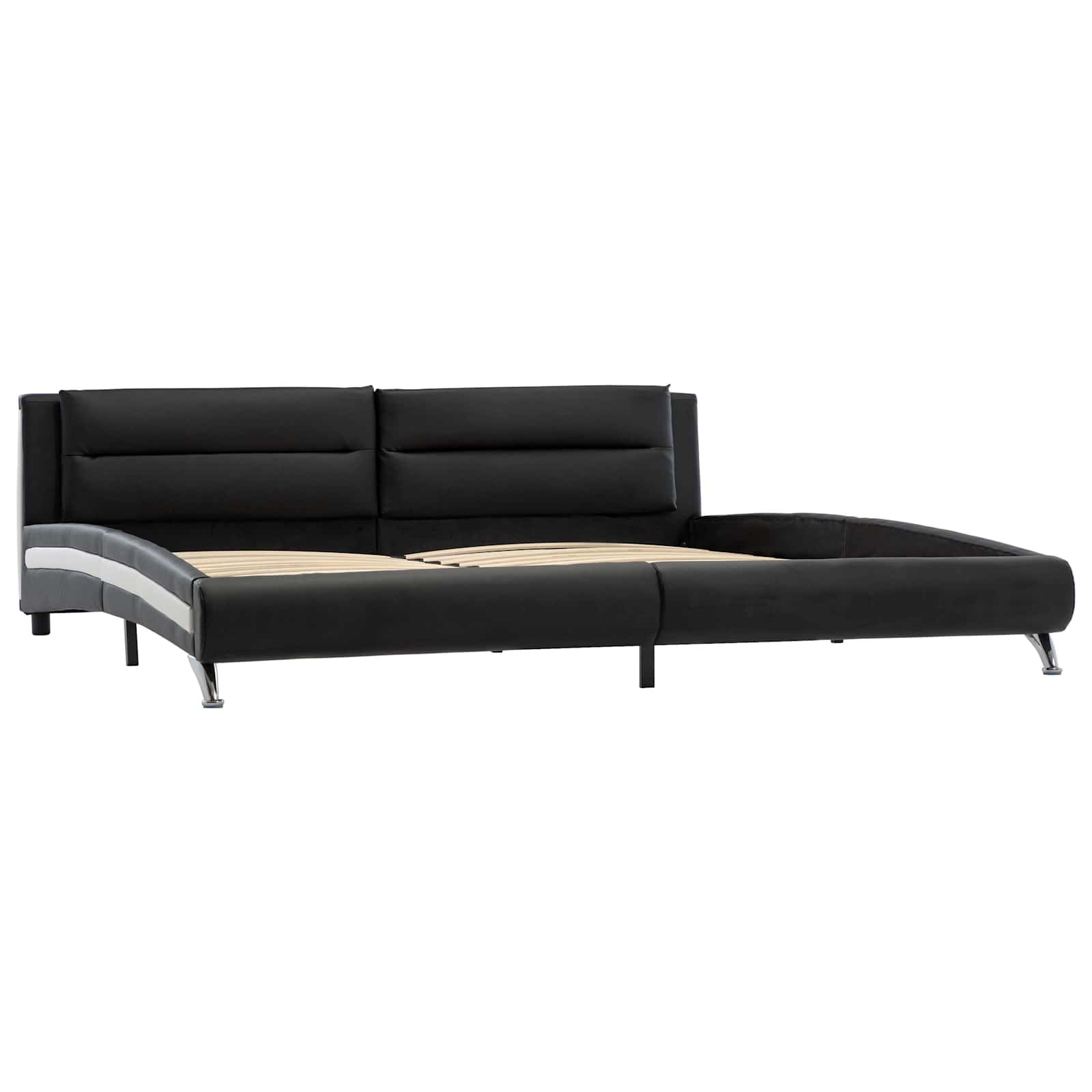 Σκελετός Κρεβατιού με κεφαλάρι Μαύρο 160 x 200 cm Τεχνητό Δέρμα - Pakobazaar