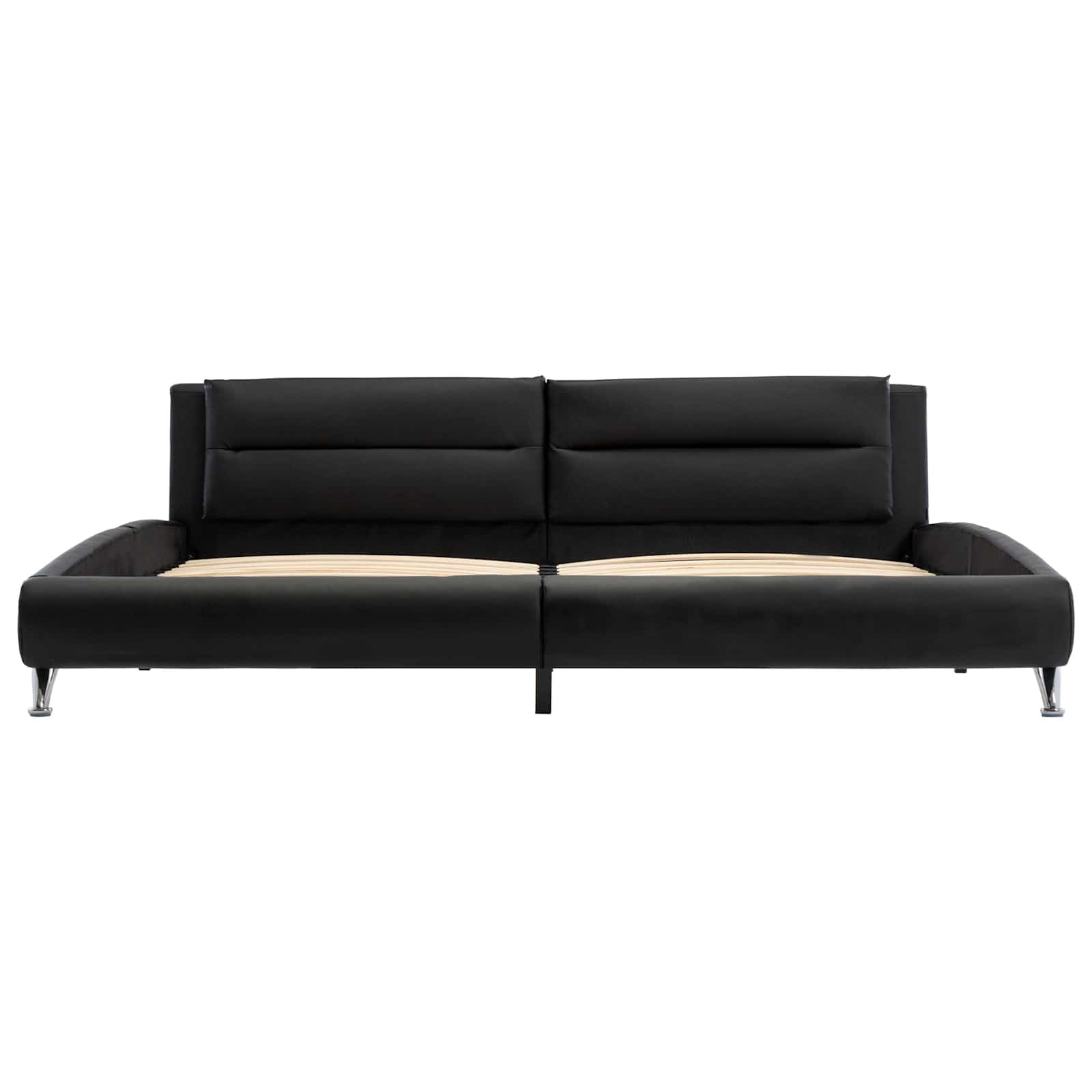 Σκελετός Κρεβατιού με κεφαλάρι Μαύρο 160 x 200 cm Τεχνητό Δέρμα - Pakobazaar