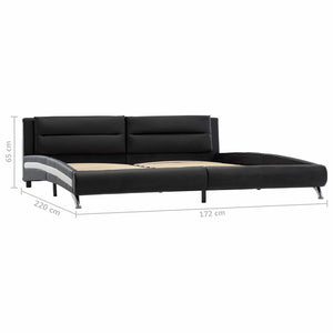 Σκελετός Κρεβατιού με κεφαλάρι Μαύρο 160 x 200 cm Τεχνητό Δέρμα - Pakobazaar