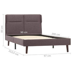 Πλαίσιο Κρεβατιού Χρώμα Taupe 90 x 200 εκ. Υφασμάτινο - Pakobazaar