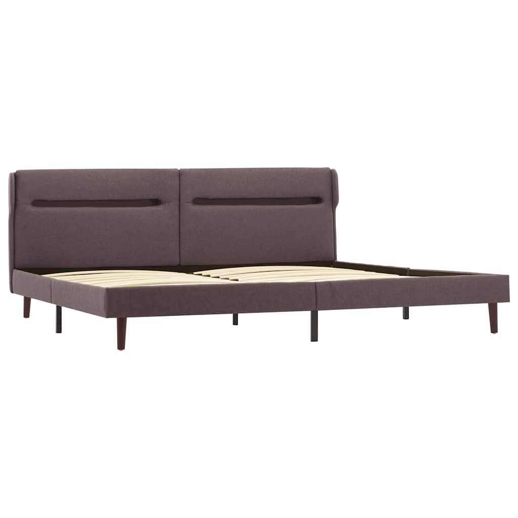 Πλαίσιο Κρεβατιού με LED Χρώμα Taupe 180 x 200 εκ. Υφασμάτινο