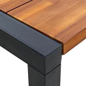 Τραπέζι Κήπου Πόδια Σχήματος U 180x90x75 εκ. Μασίφ Ξύλο Ακακίας