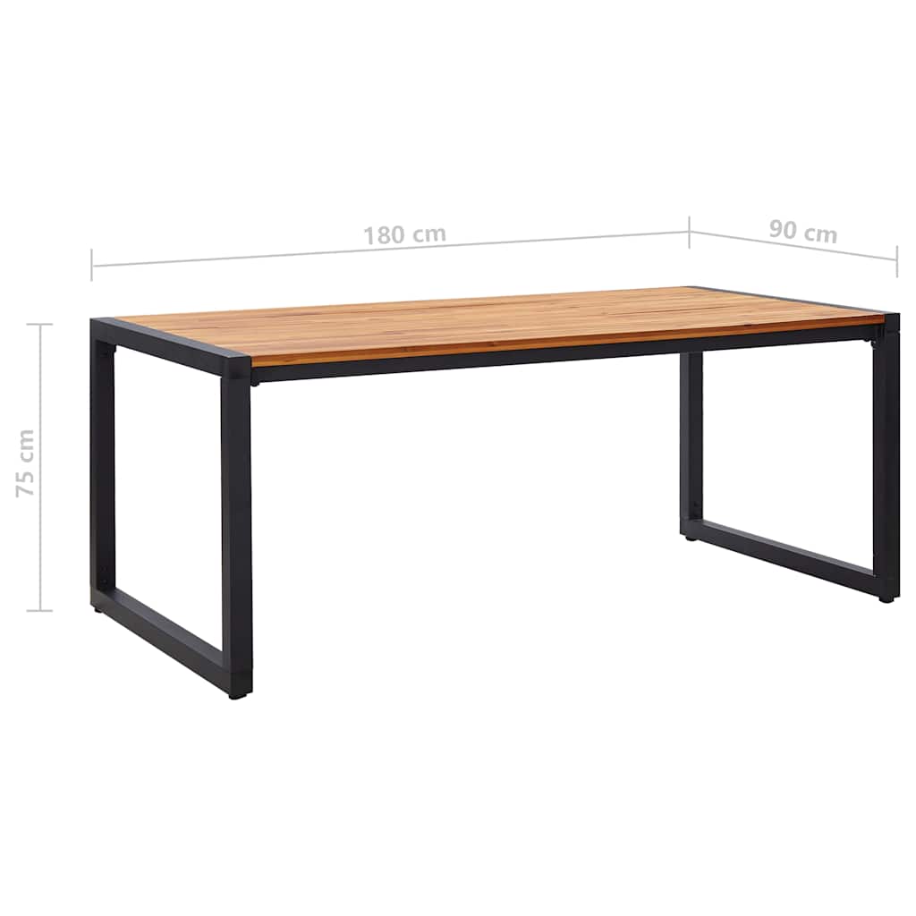 Τραπέζι Κήπου Πόδια Σχήματος U 180x90x75 εκ. Μασίφ Ξύλο Ακακίας