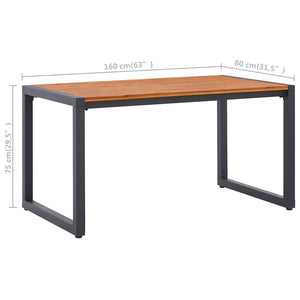 Τραπέζι Κήπου Πόδια Σχήματος U 160x80x75 εκ. Μασίφ Ξύλο Ακακίας