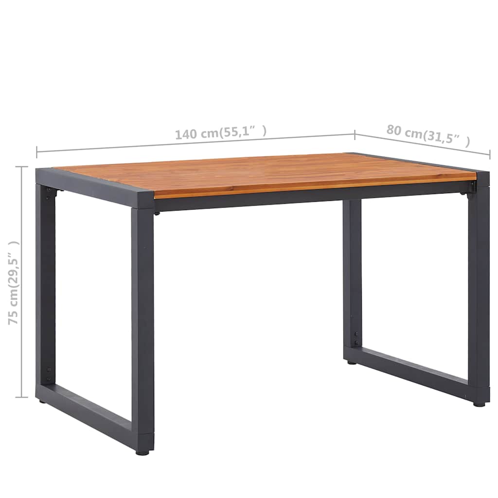 Τραπέζι Κήπου Πόδια Σχήματος U 140x80x75 εκ. Μασίφ Ξύλο Ακακίας - Pakobazaar