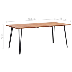 Τραπέζι Κήπου Πόδια Φουρκέτα 180x90x75 εκ. Μασίφ Ξύλο Ακακίας