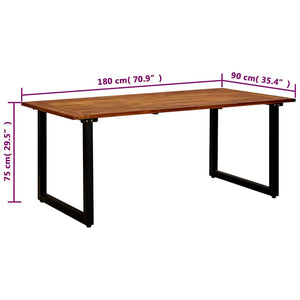 Τραπέζι Κήπου 180x90x75 εκ. Μασίφ Ξύλο Ακακίας Πόδια Σχήματος U