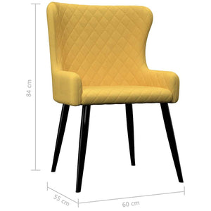 Καρέκλες Τραπεζαρίας 4 τεμ. Κίτρινες Υφασμάτινες