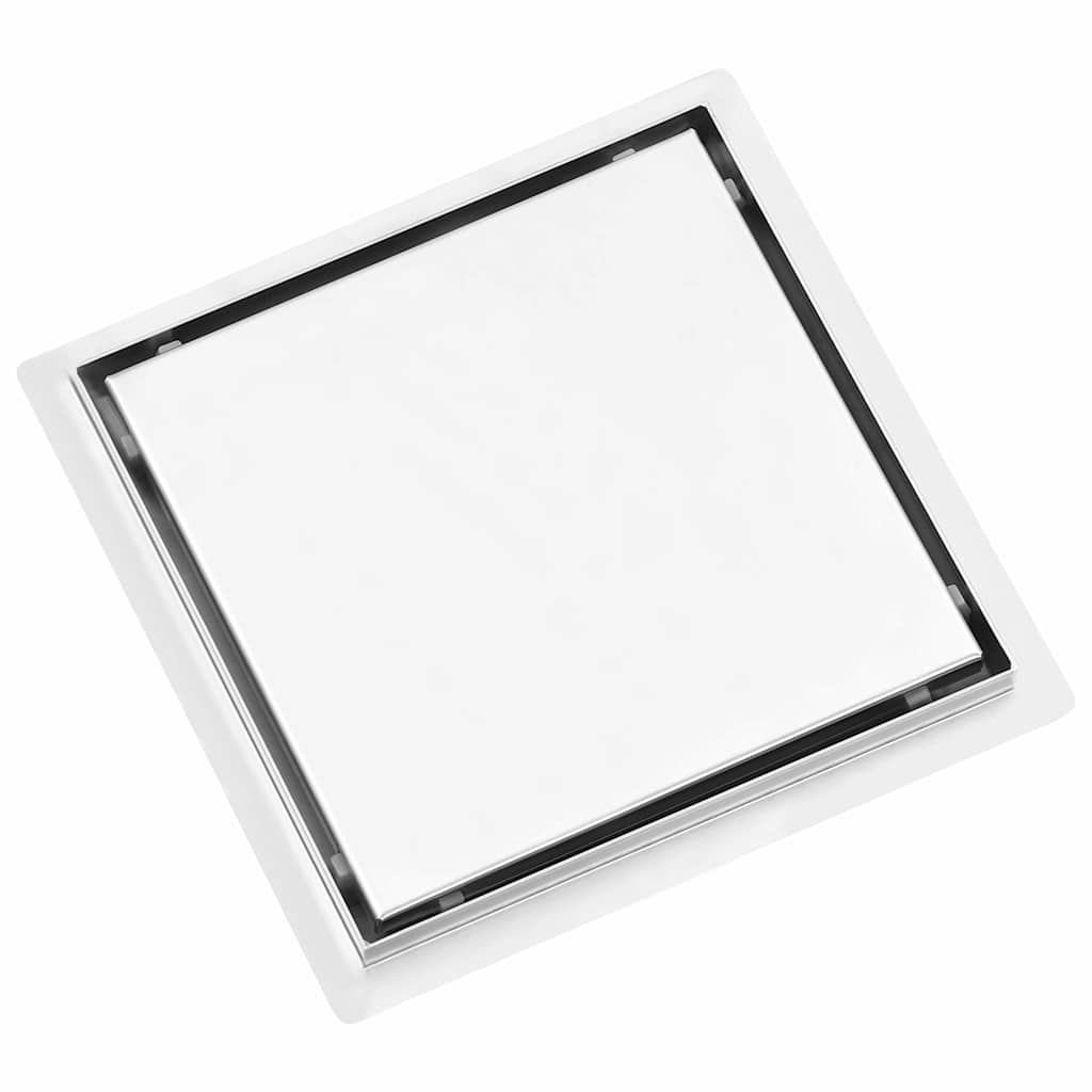 Σιφόνι 2 σε 1 Επίπεδο/Ένθετο Πλακιδίου 23x23 εκ. Ανοξ. Ατσάλι - Pakobazaar