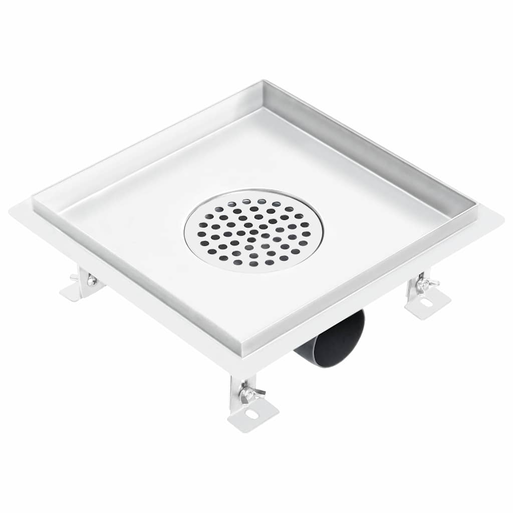 Σιφόνι 2 σε 1 Επίπεδο/Ένθετο Πλακιδίου 23x23 εκ. Ανοξ. Ατσάλι - Pakobazaar