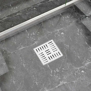 Σιφόνι Ντουζιέρας με Αυλάκια 18 x 18 εκ. από Ανοξείδωτο Ατσάλι