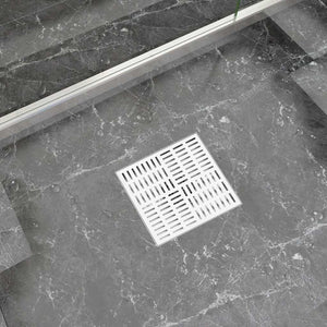 Σιφόνι Ντουζιέρας με Αυλάκια 28 x 28 εκ. από Ανοξείδωτο Ατσάλι