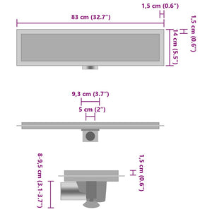 Σιφόνι Ντουζιέρας με Κάλυμμα 2 σε 1 83x14 εκ. Ανοξείδωτο Ατσάλι - Pakobazaar