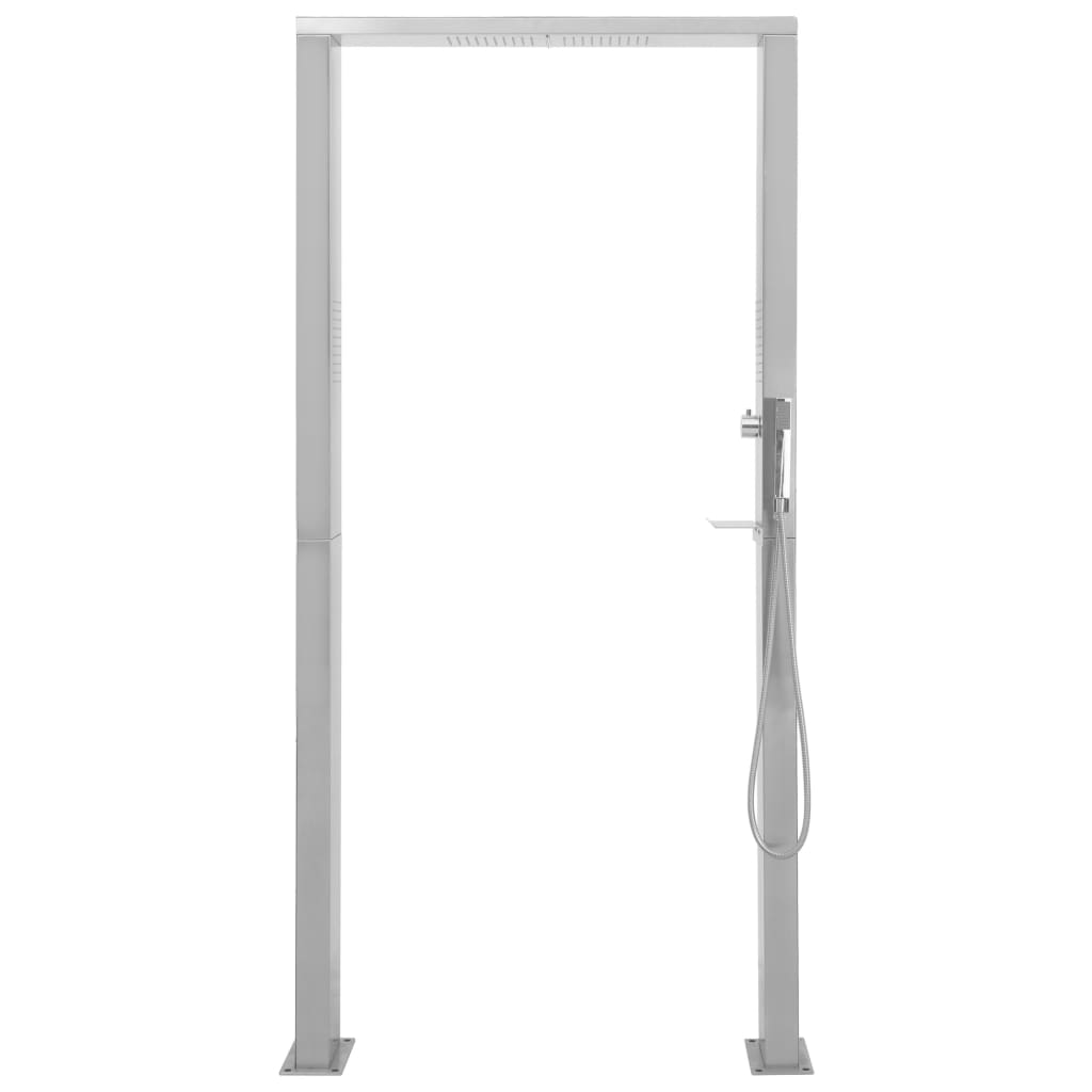 Ντουζιέρα Εξωτερικού Χώρου με Διπλούς Πίδακες Ανοξείδωτο Ατσάλι