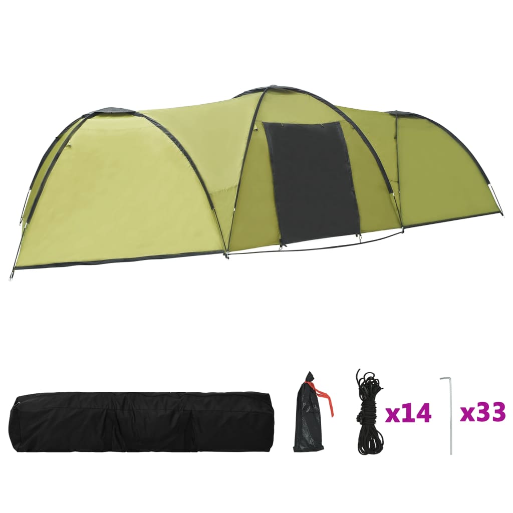 Σκηνή Κάμπινγκ Ιγκλού 8 Ατόμων Πράσινη 650 x 240 x 190 εκ. - Pakobazaar