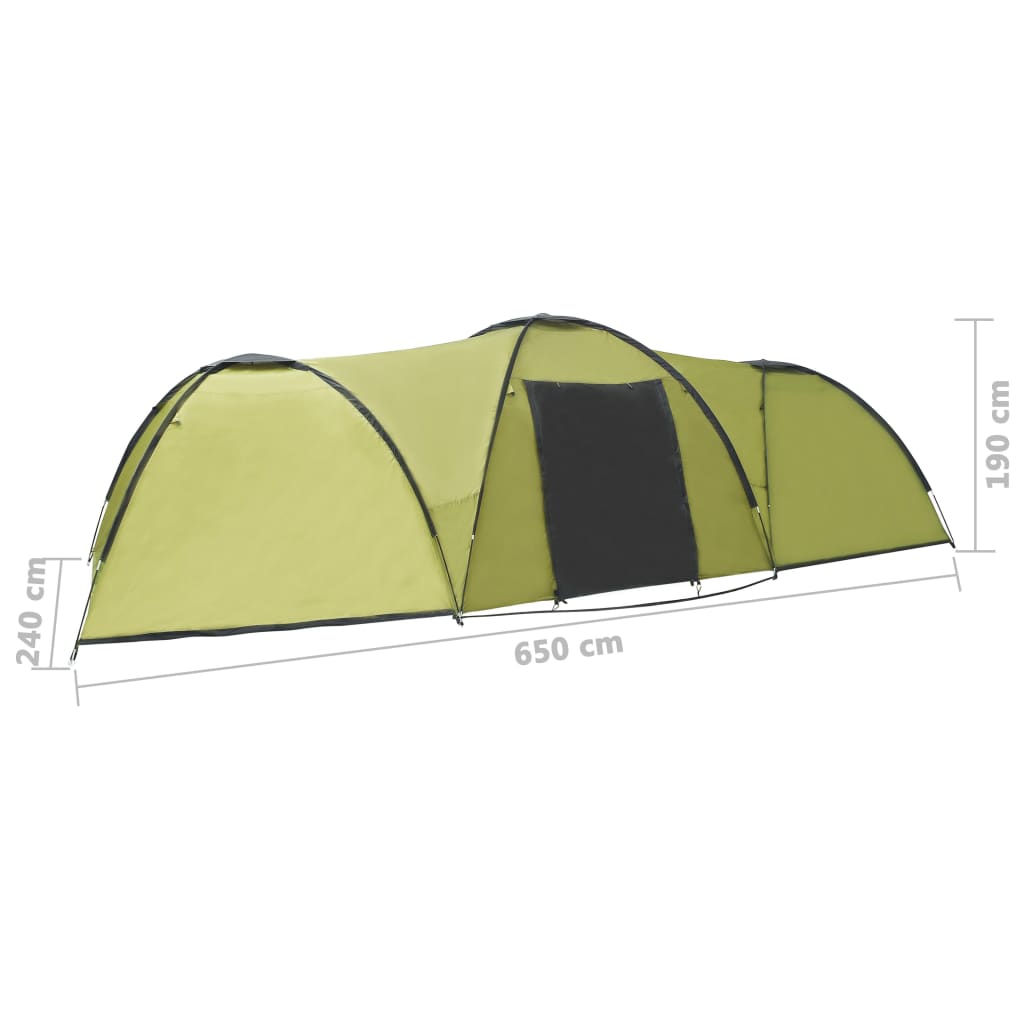 Σκηνή Κάμπινγκ Ιγκλού 8 Ατόμων Πράσινη 650 x 240 x 190 εκ. - Pakobazaar