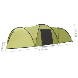 Σκηνή Κάμπινγκ Ιγκλού 8 Ατόμων Πράσινη 650 x 240 x 190 εκ. - Pakobazaar