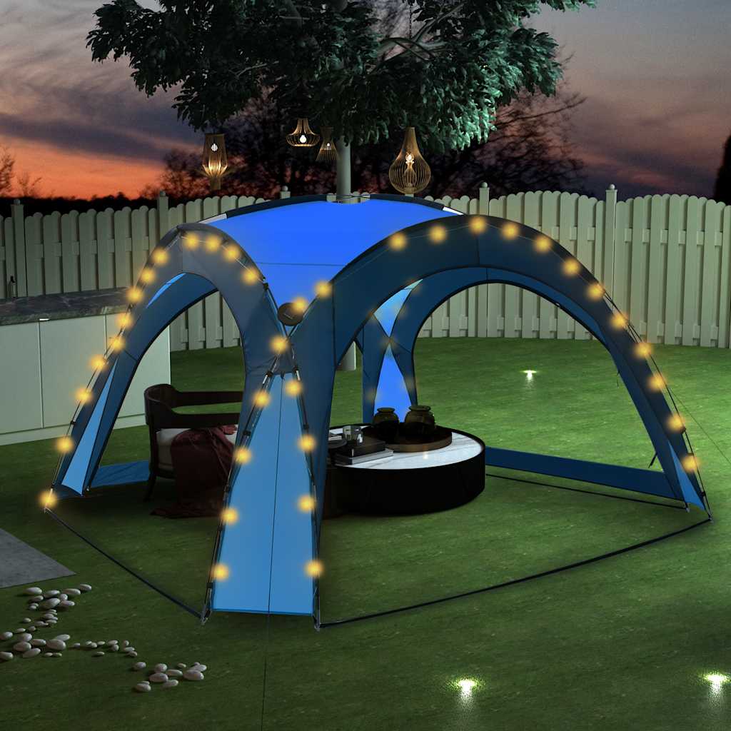 Τέντα Εκδηλώσεων με LED και 4 Τοιχώματα Μπλε 3,6x3,6x2,3 μ. - Pakobazaar