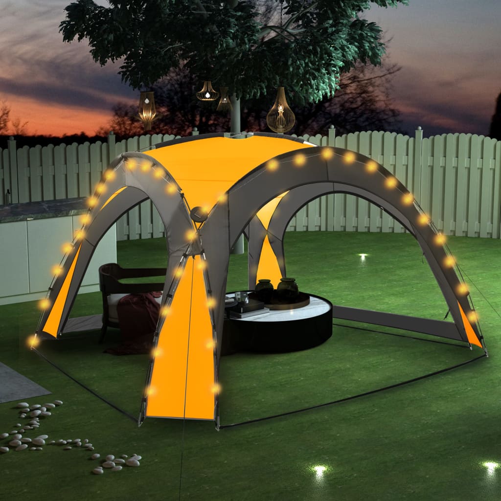 Τέντα Εκδηλώσεων με LED και 4 Τοιχώματα Κίτρινη 3,6x3,6x2,3 μ. - Pakobazaar