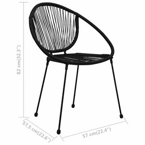 Σετ Επίπλων Bistro 3 Τεμαχίων Μαύρο από Ρατάν PVC