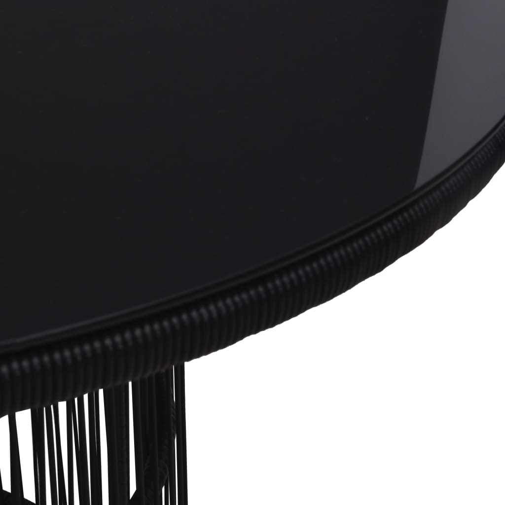 Σετ Τραπεζαρίας 7 Τεμαχίων Μαύρο από Ρατάν PVC με Μαξιλάρια